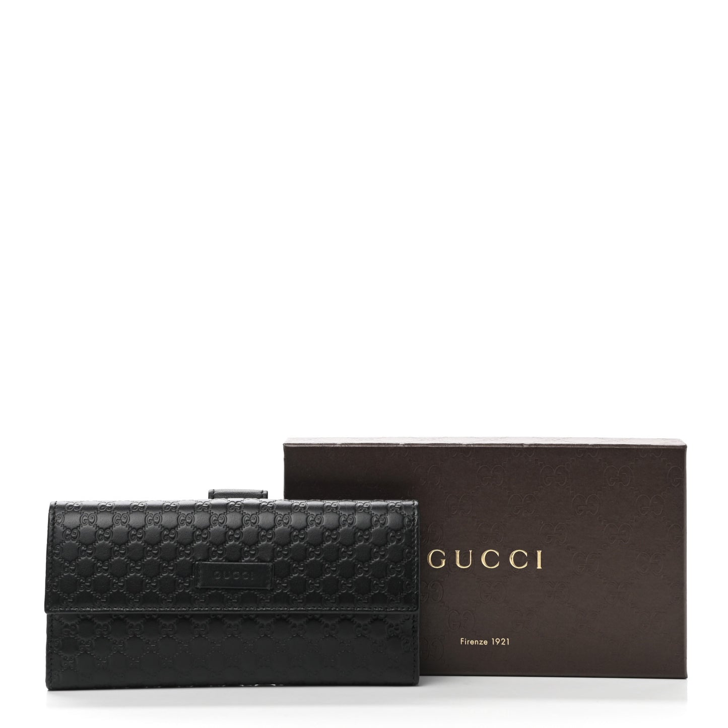 Microguccissima Continental Flap Wallet Black