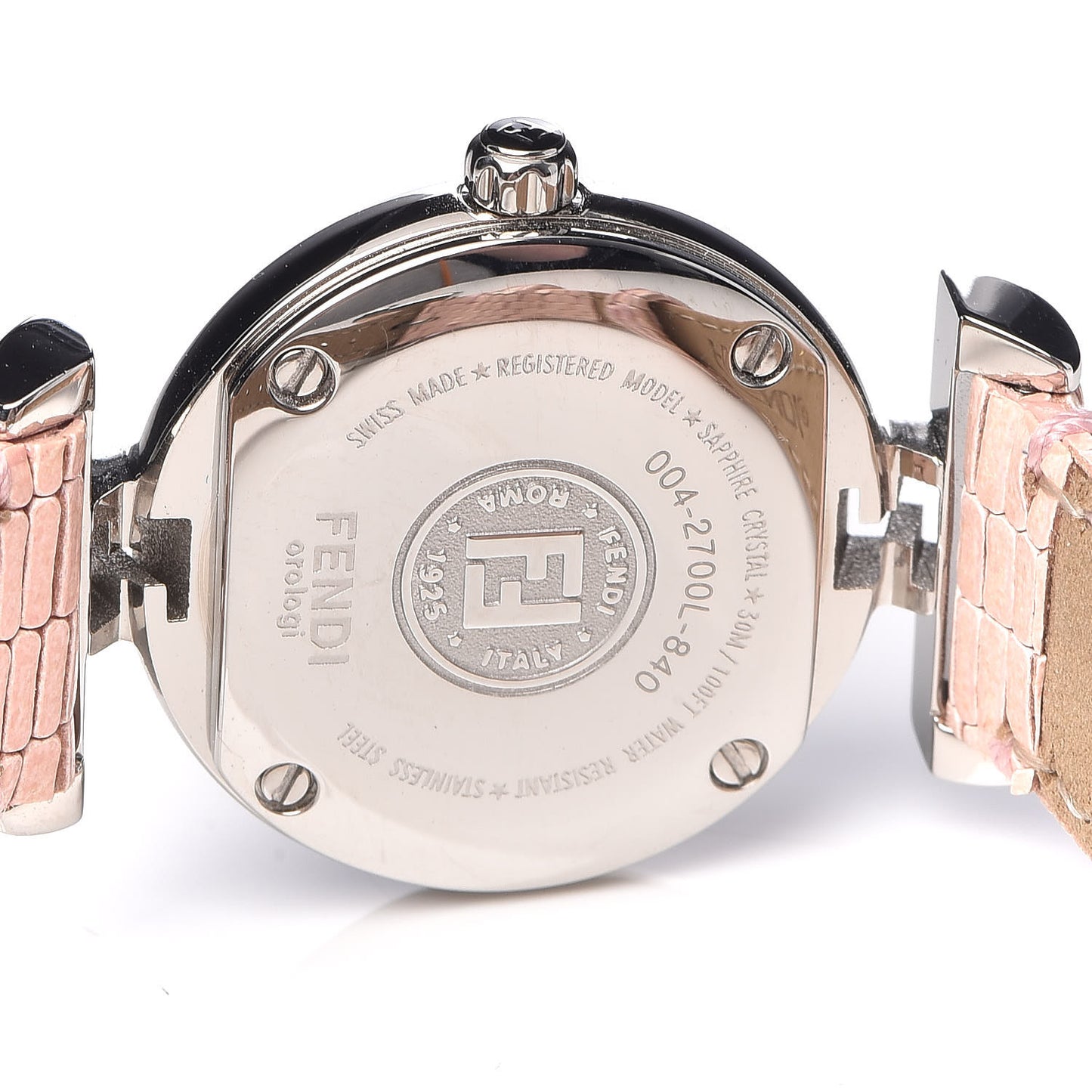 Stainless Steel Calfskin Diamond Pink Mother of Pearl 23mm Moda Quartz Watch