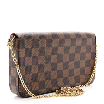 Louis Vuitton Damier Ebene Pochette Felicie Chain Wallet 4 of 13