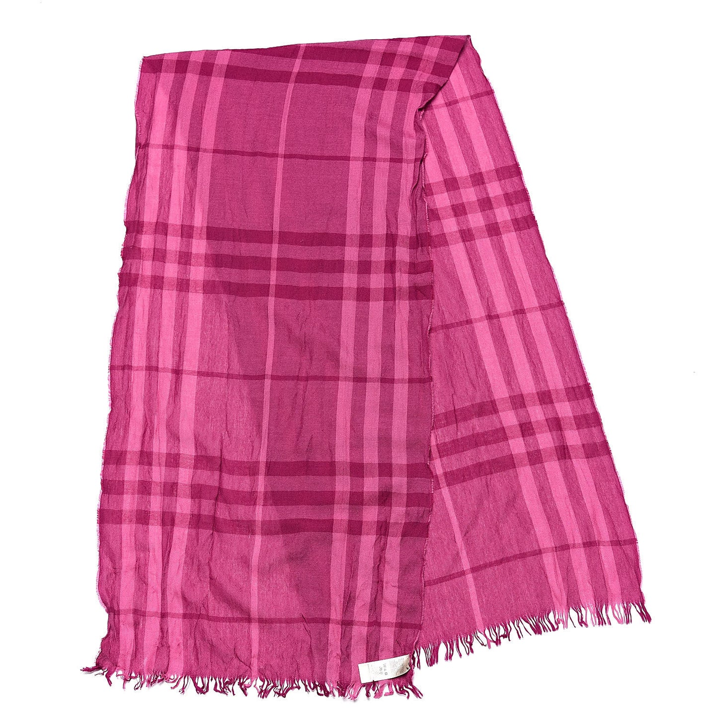 Merino Wool Cashmere Giant Check Scarf Pink
