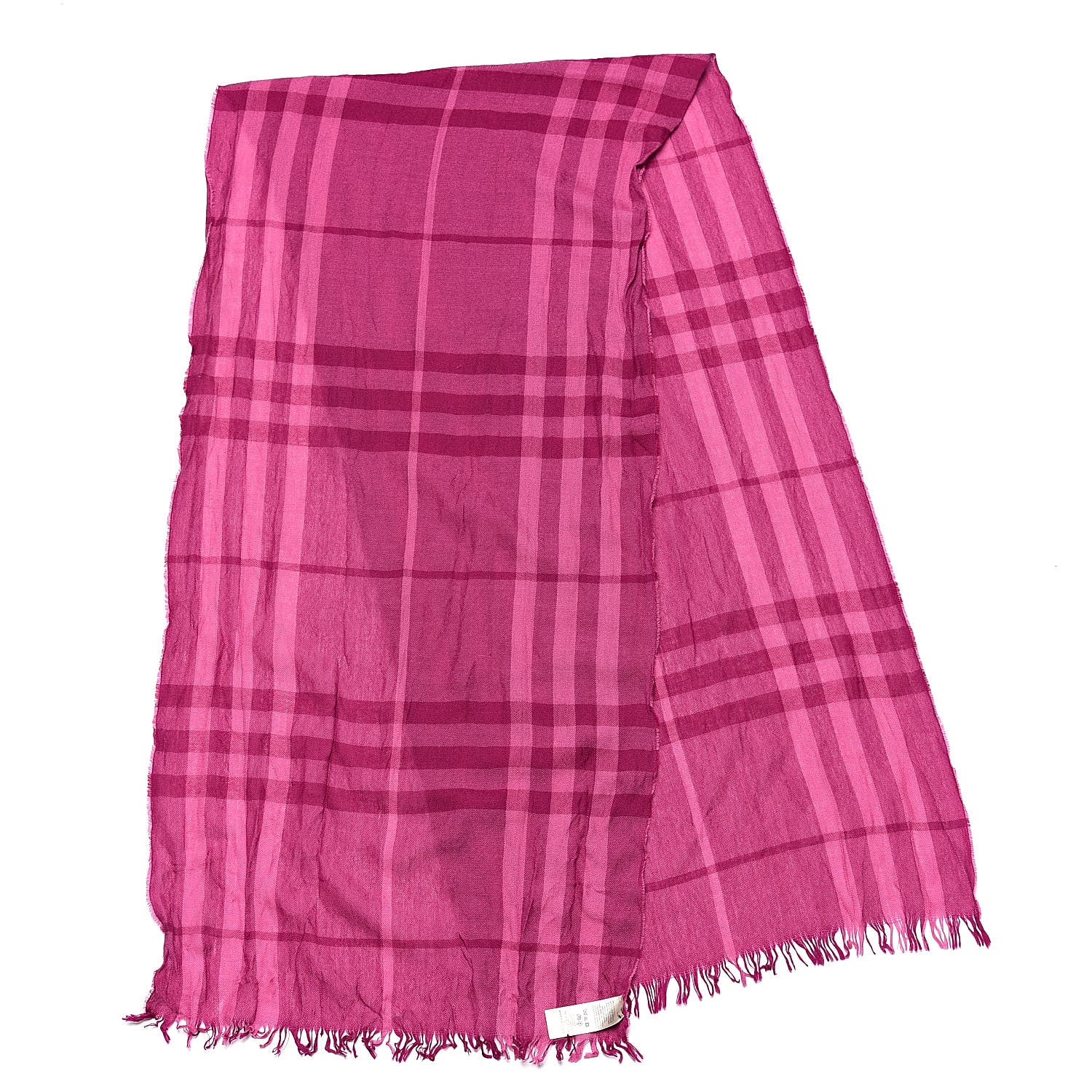 Burberry Merino Wool Cashmere Giant Check Scarf Pink 3 of 5