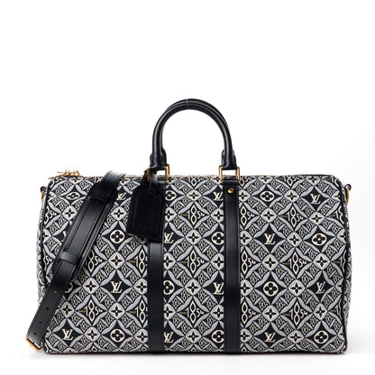 Louis Vuitton Jacquard Since 1854 Keepall Bandouliere 45 Grey 1 of 14