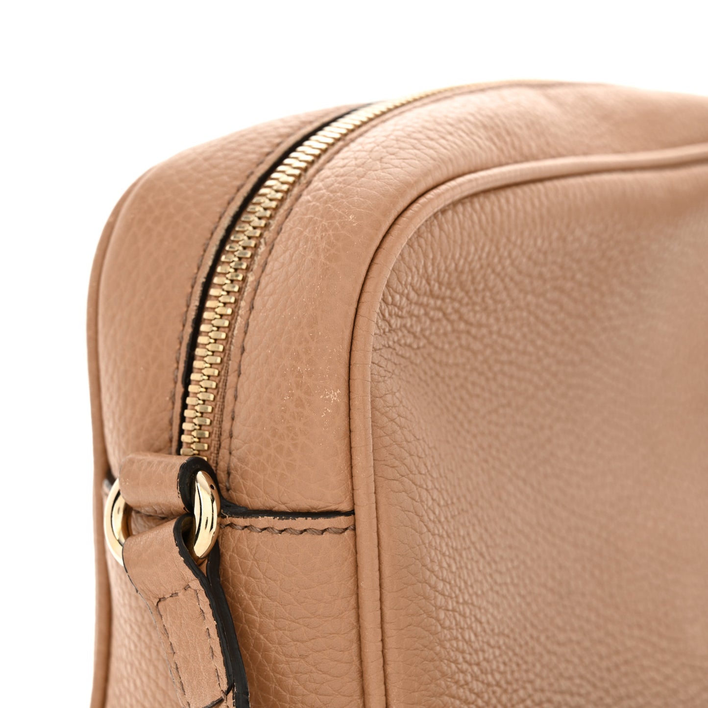 Pebbled Calfskin Small Soho Disco Bag Rose Beige