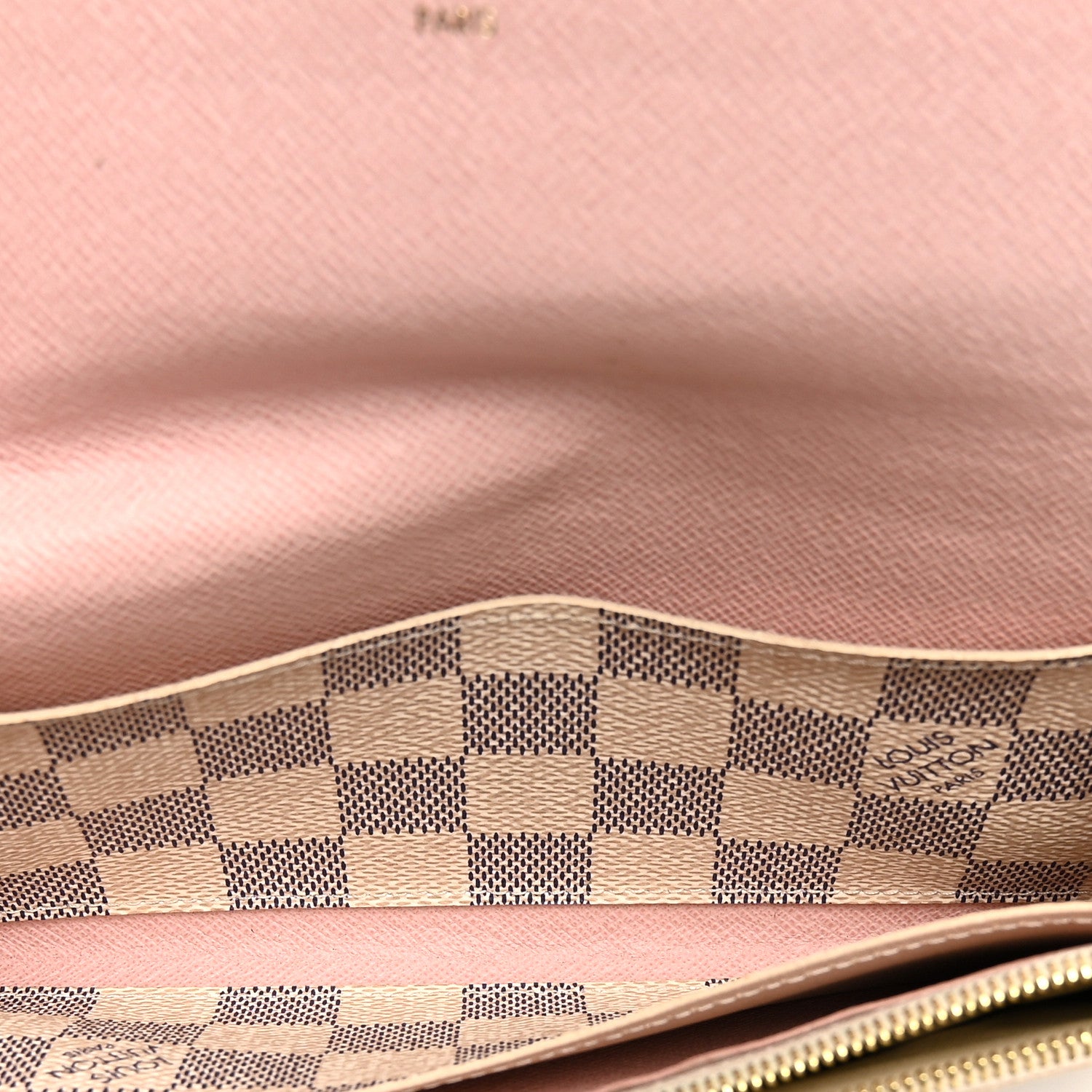 Louis Vuitton Damier Azur Emilie Wallet Rose Ballerine 5 of 14