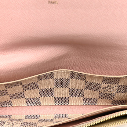 Louis Vuitton Damier Azur Emilie Wallet Rose Ballerine 5 of 14