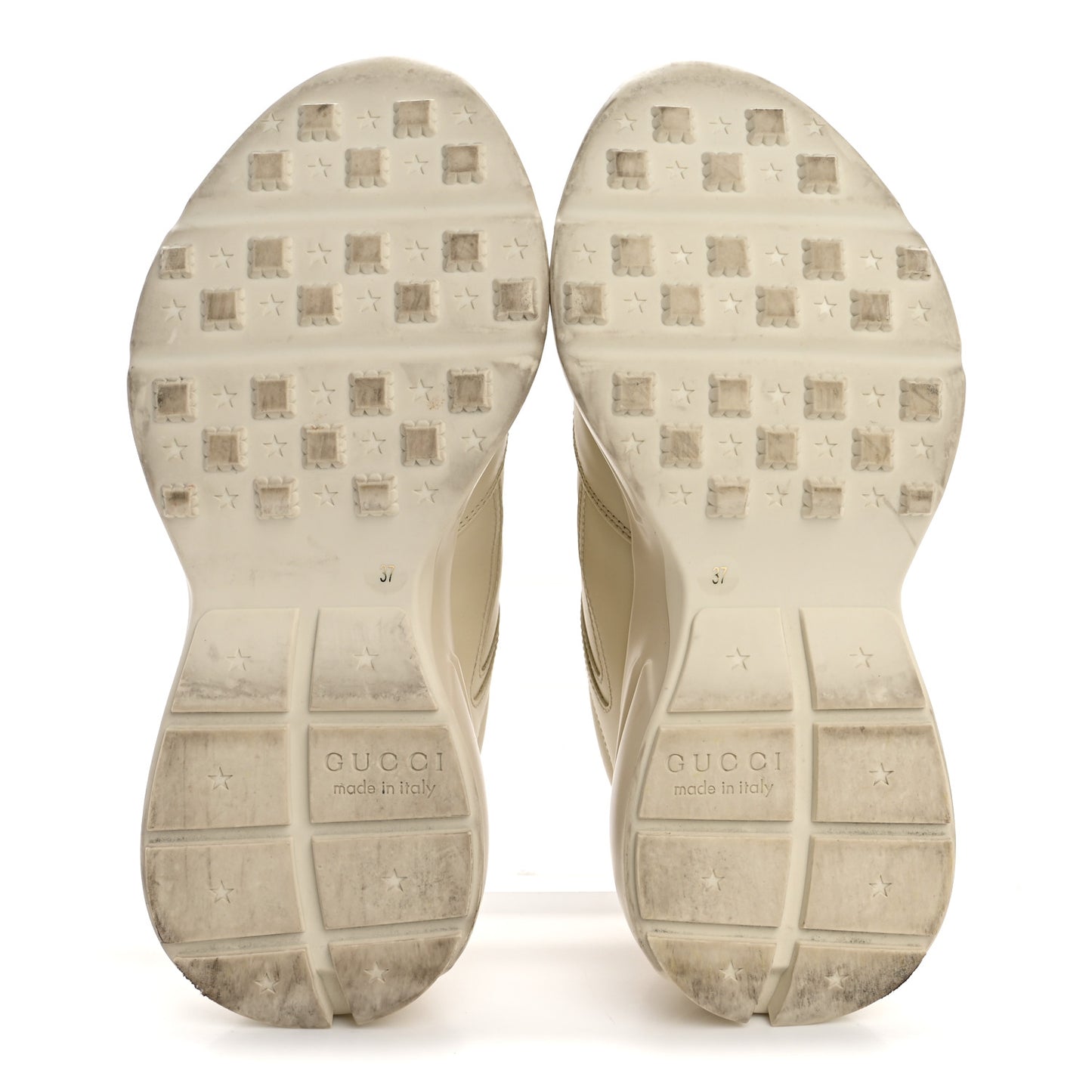Calfskin Logo Womens Rhyton Sneakers 37 Ivory