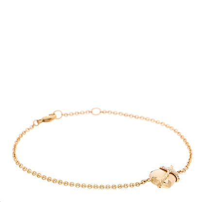 David Yurman 18K Yellow Gold Diamond Le Petit Coeur Sculpted Heart Chain Bracelet 1 of 4
