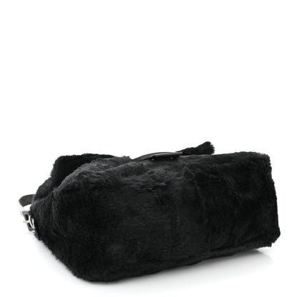 Fendi Rabbit Fur Mama Baguette Black 4 of 9