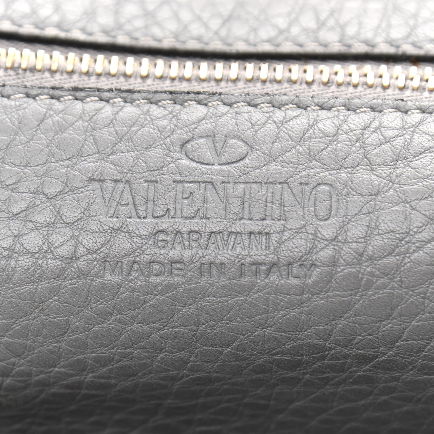 Valentino Garavani Grained Calfskin Small Rockstud Tote Grey 5 of 12