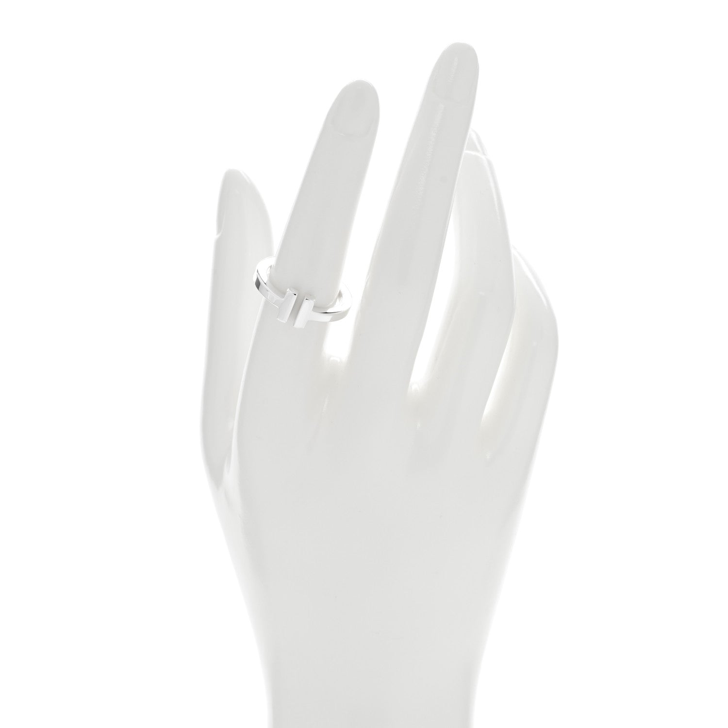 Tiffany Sterling Silver T Square Ring 54 7 2 of 4