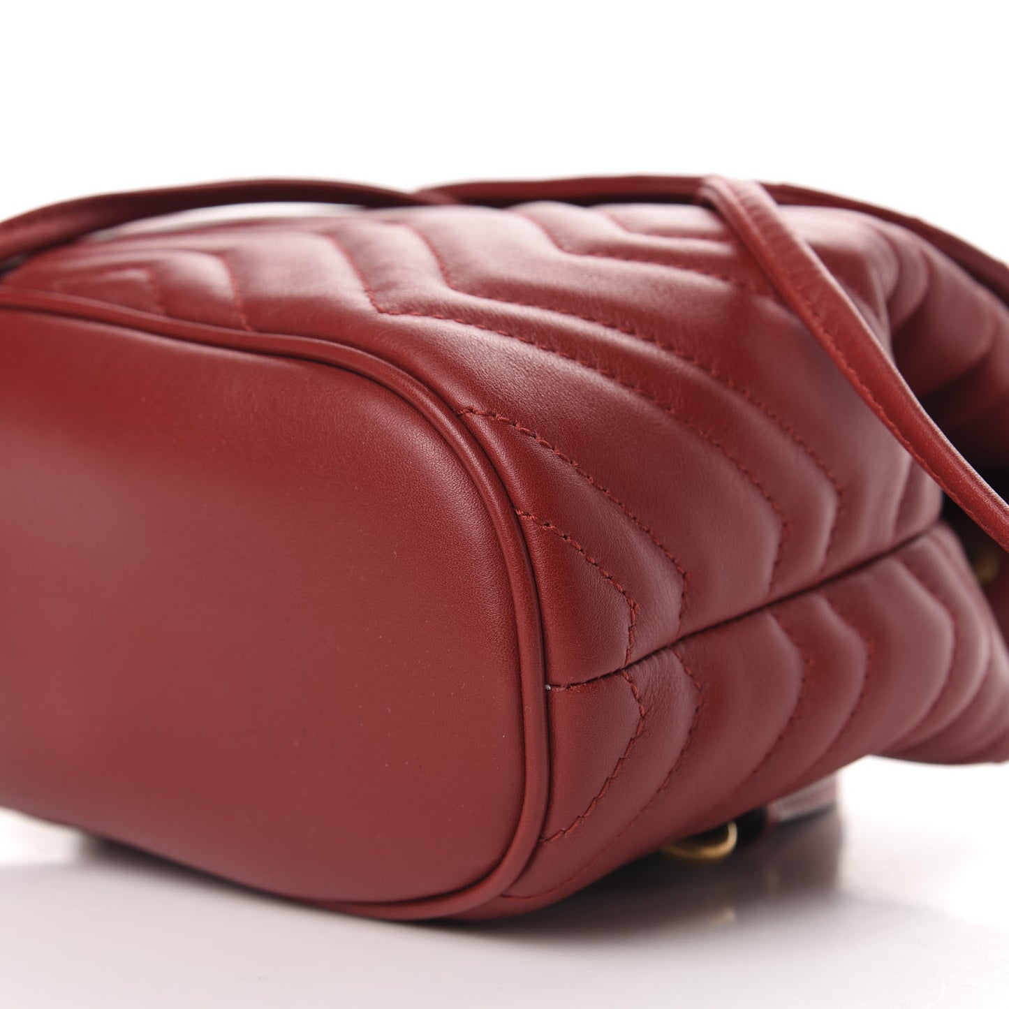Calfskin Matelasse GG Marmont Flap Backpack Hibiscus Red