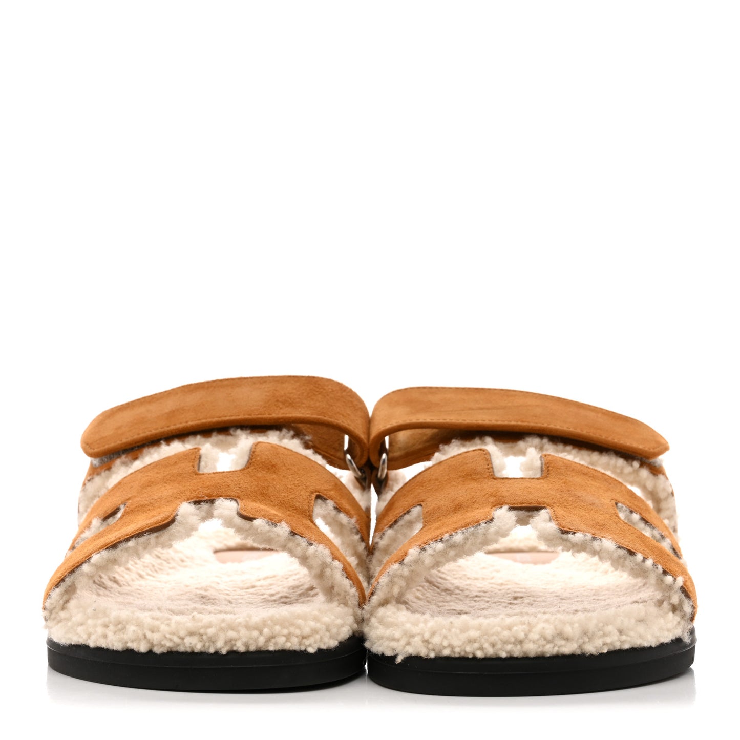Suede Goatskin Woolskin Womens Chypre Sandals 40 Naturel Ecru
