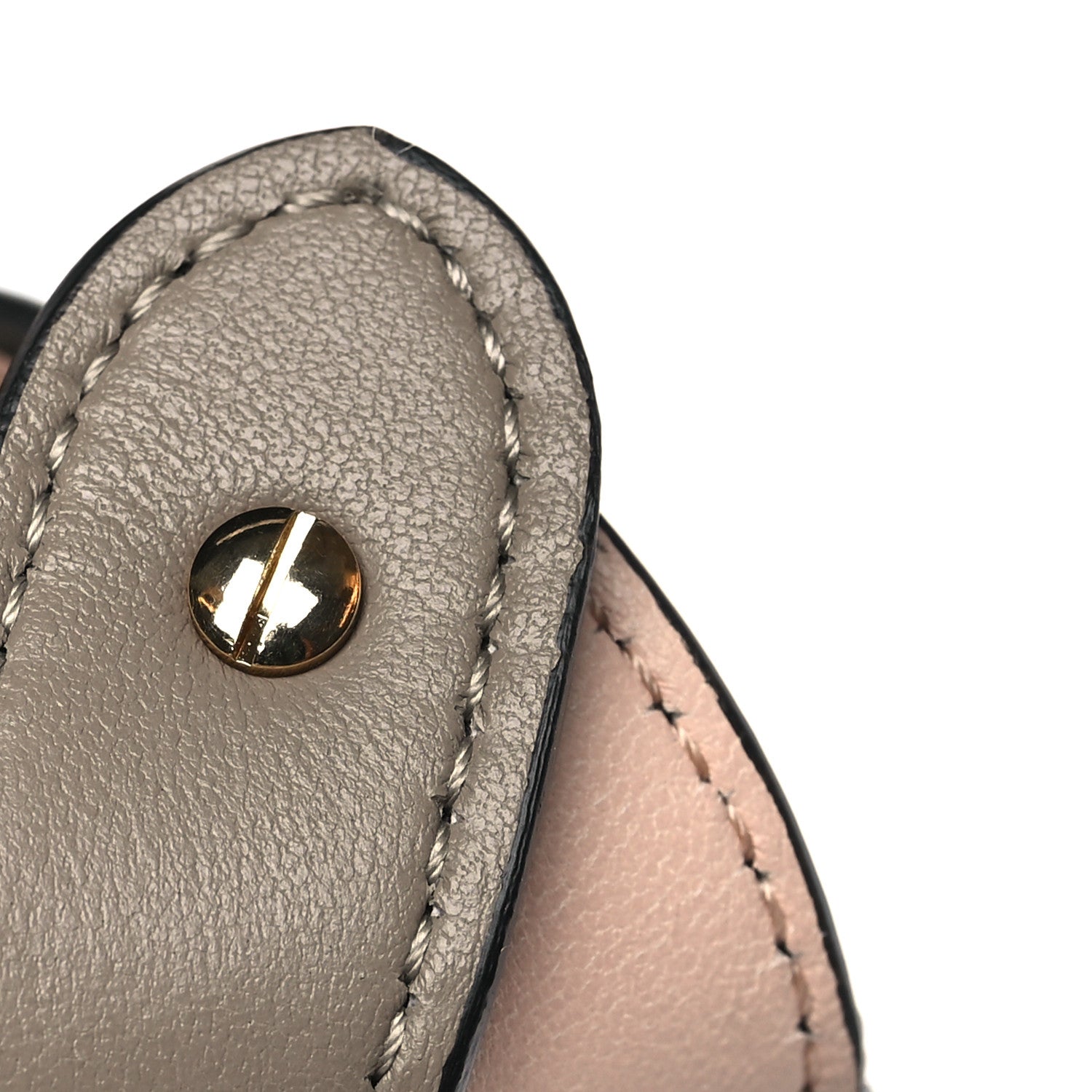 Fendi Vitello Seta Nappa Bi-Color Small Peekaboo I SEE U Satchel Black Light Rose Tortora 12 of 12