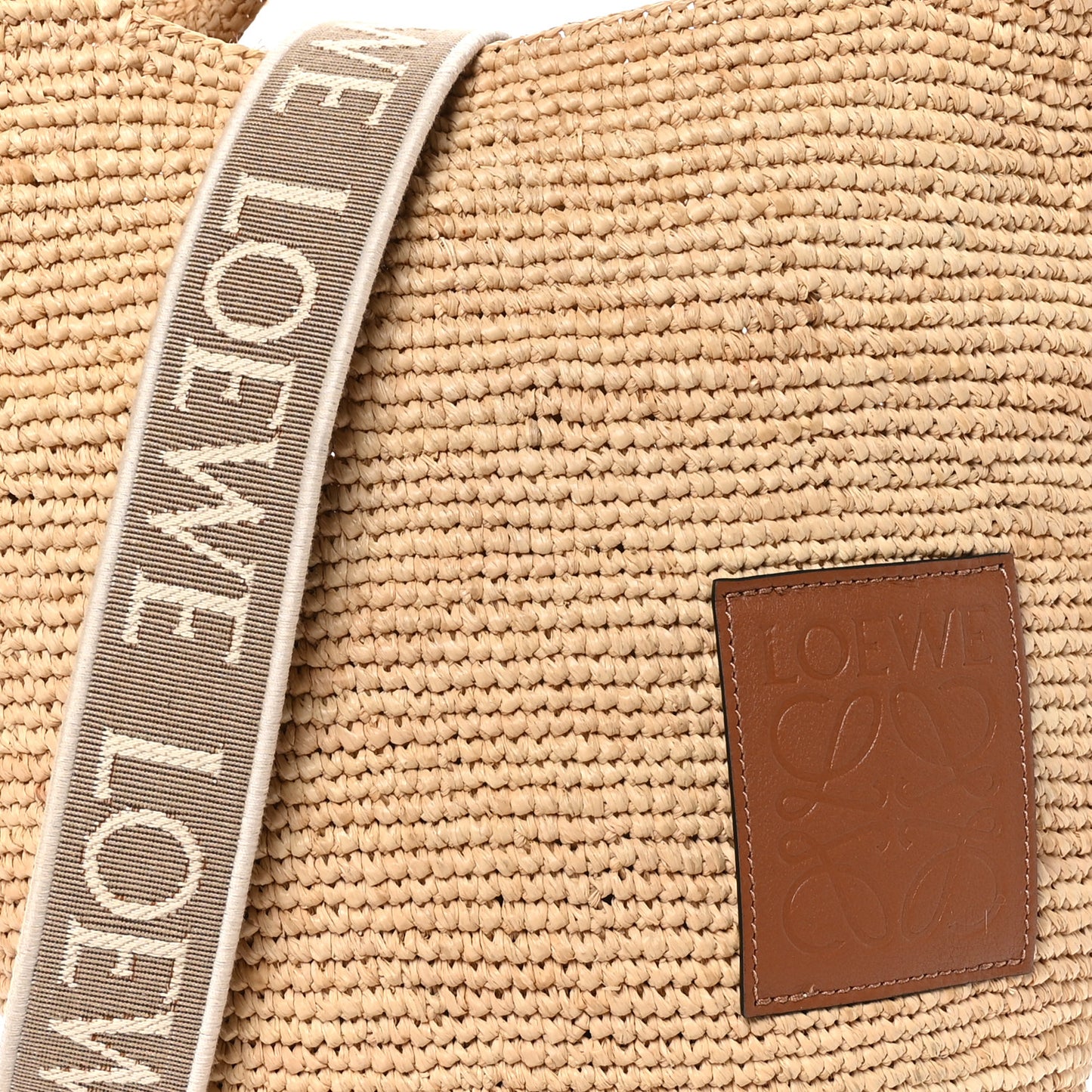Raffia Mini Slit Tote Bag Natural Tan