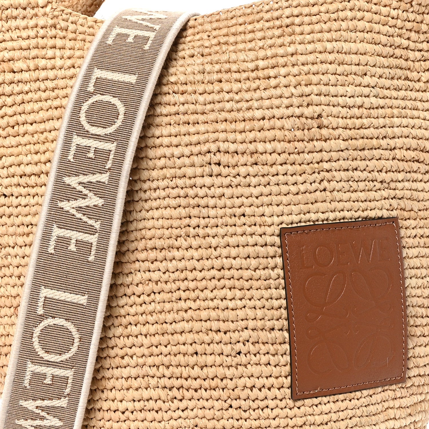 Loewe Raffia Mini Slit Tote Bag Natural Tan 7 of 9