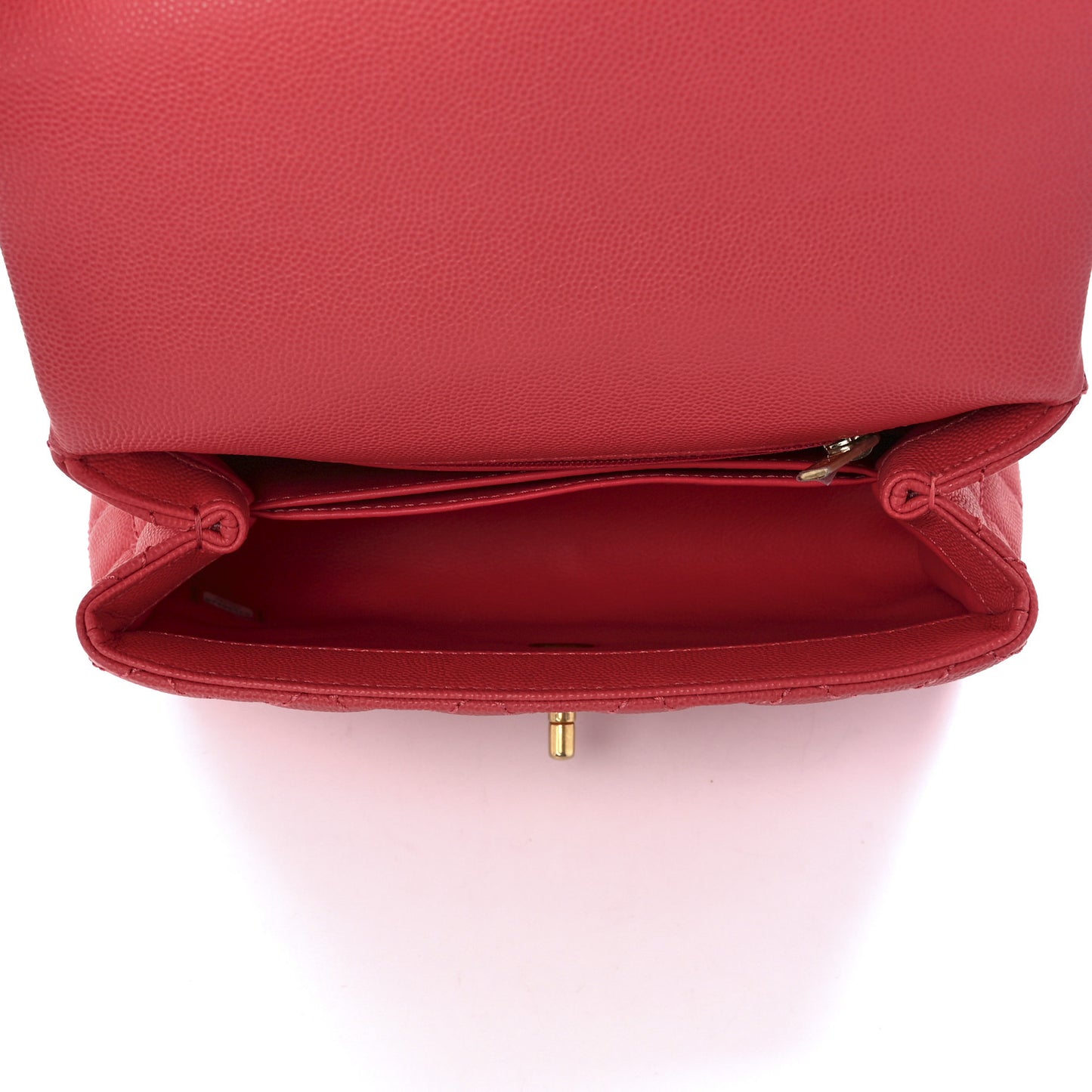 Caviar Lizard Embossed Quilted Mini Coco Handle Flap Pink