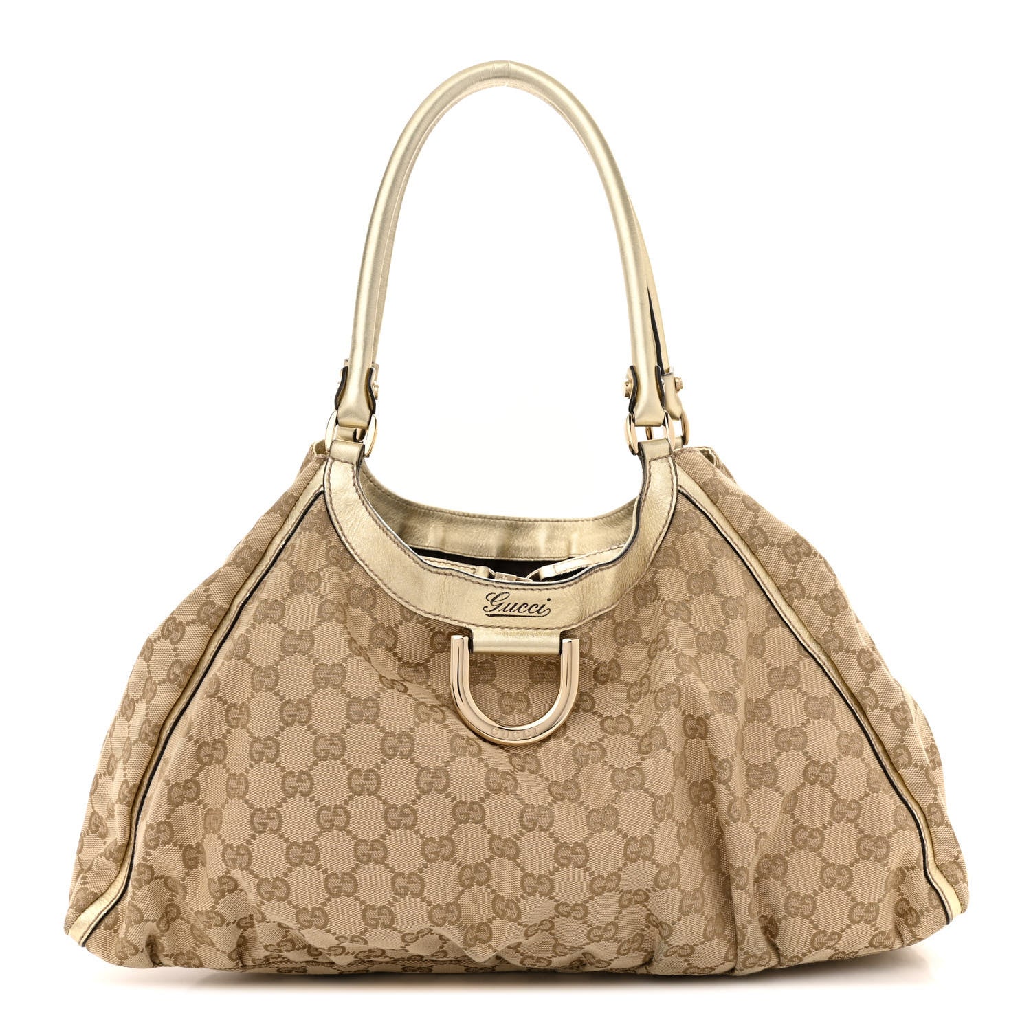 Gucci Monogram Large D Gold Hobo Metallic Gold 1 of 17