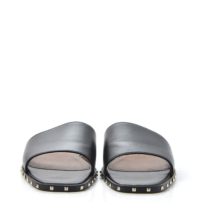 Valentino Garavani Nappa Soul Rockstud Flat Slide Sandals 40 Black 3 of 10