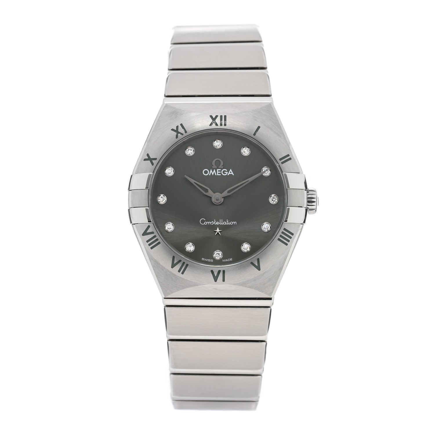 Omega Stainless Steel Diamond 28mm Constellation Quartz Watch Green 131.10.28.60.60.001 1 of 5