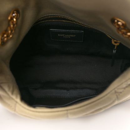 Saint Laurent Canvas Quilted Toy Loulou Puffer Monogram Chain Satchel Cool Beige 5 of 10