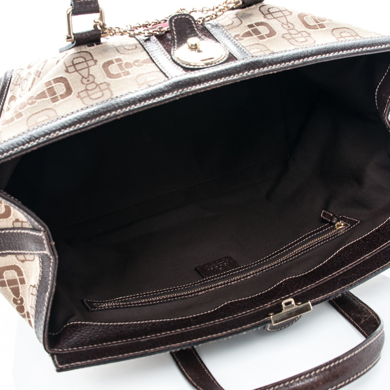 Gucci Horsebit Canvas Large Treasure Boston Tote Dark Brown 5 of 8