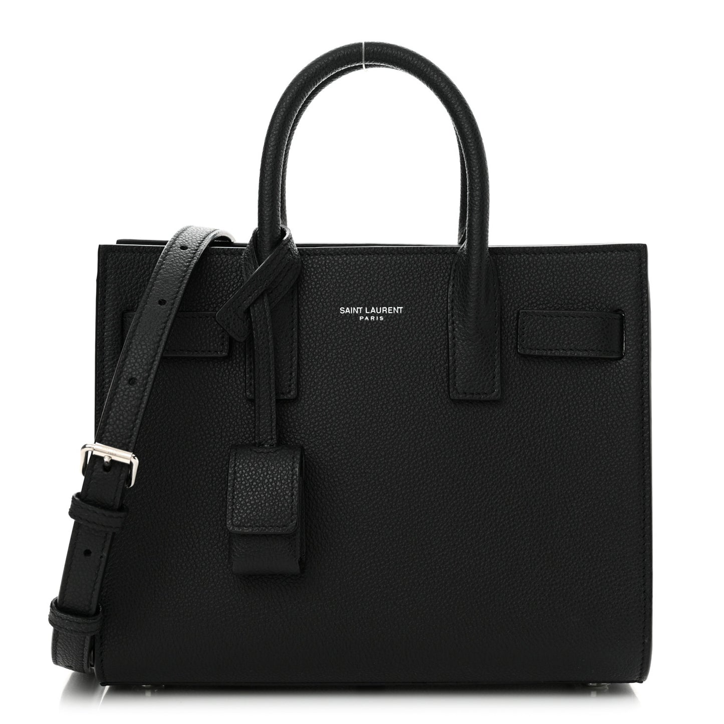 Grained Calfskin Nano Sac De Jour Black