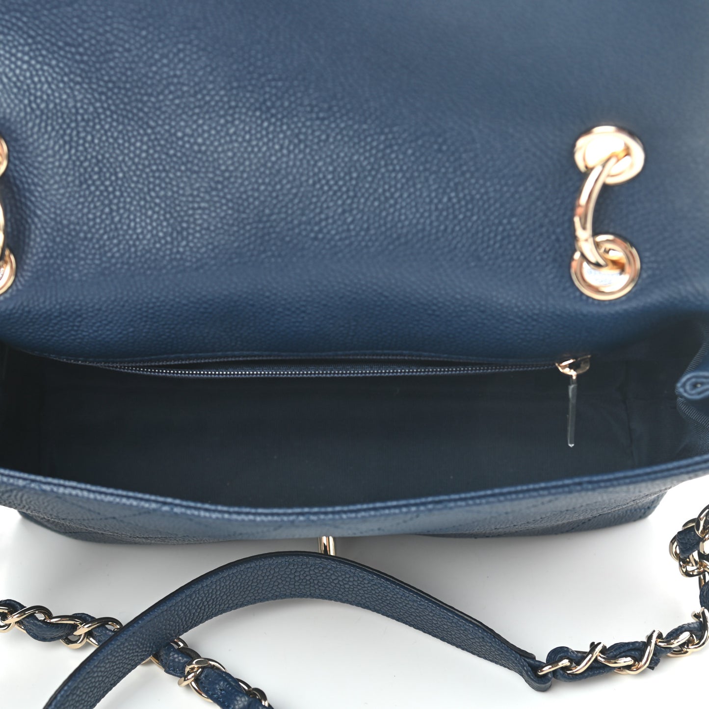 Caviar Quilted City Walk Flap Navy Blue