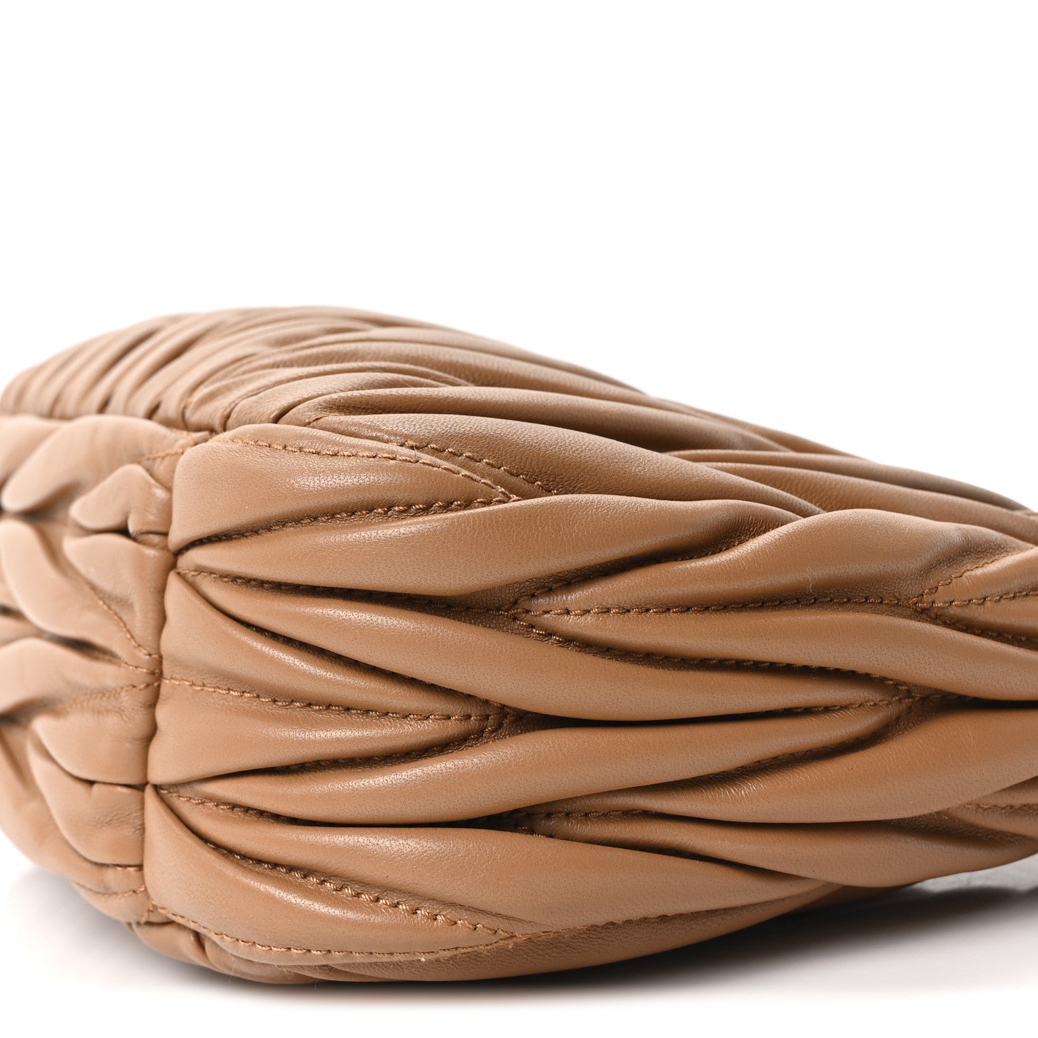 Miu Miu Nappa Matelasse Small Wander Hobo Caramel 9 of 9