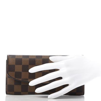Louis Vuitton Damier Ebene Emilie Wallet Red 2 of 9