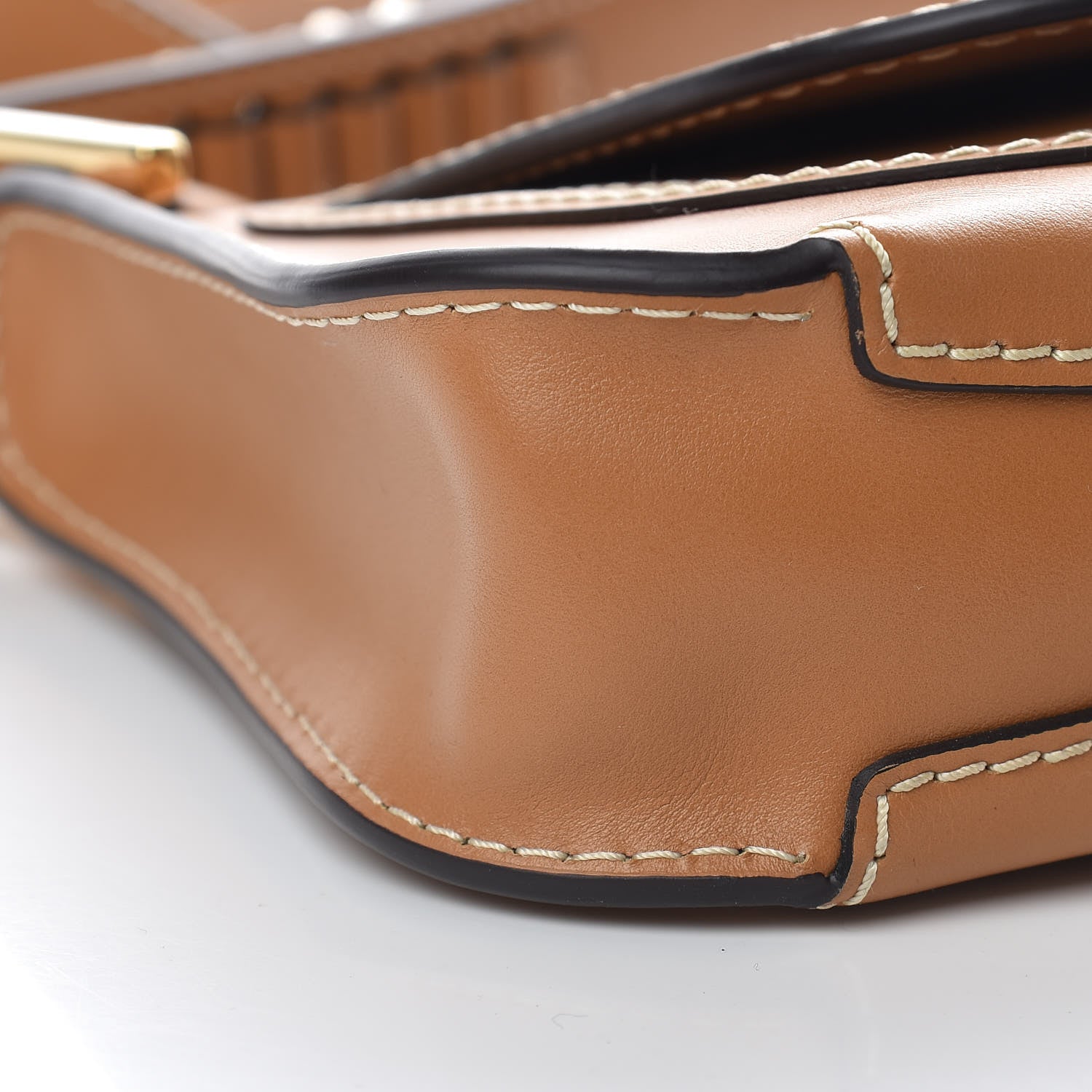 Chloe Shiny Calfskin Small Marcie Saddle Shoulder Bag Autumnal Brown 10 of 11