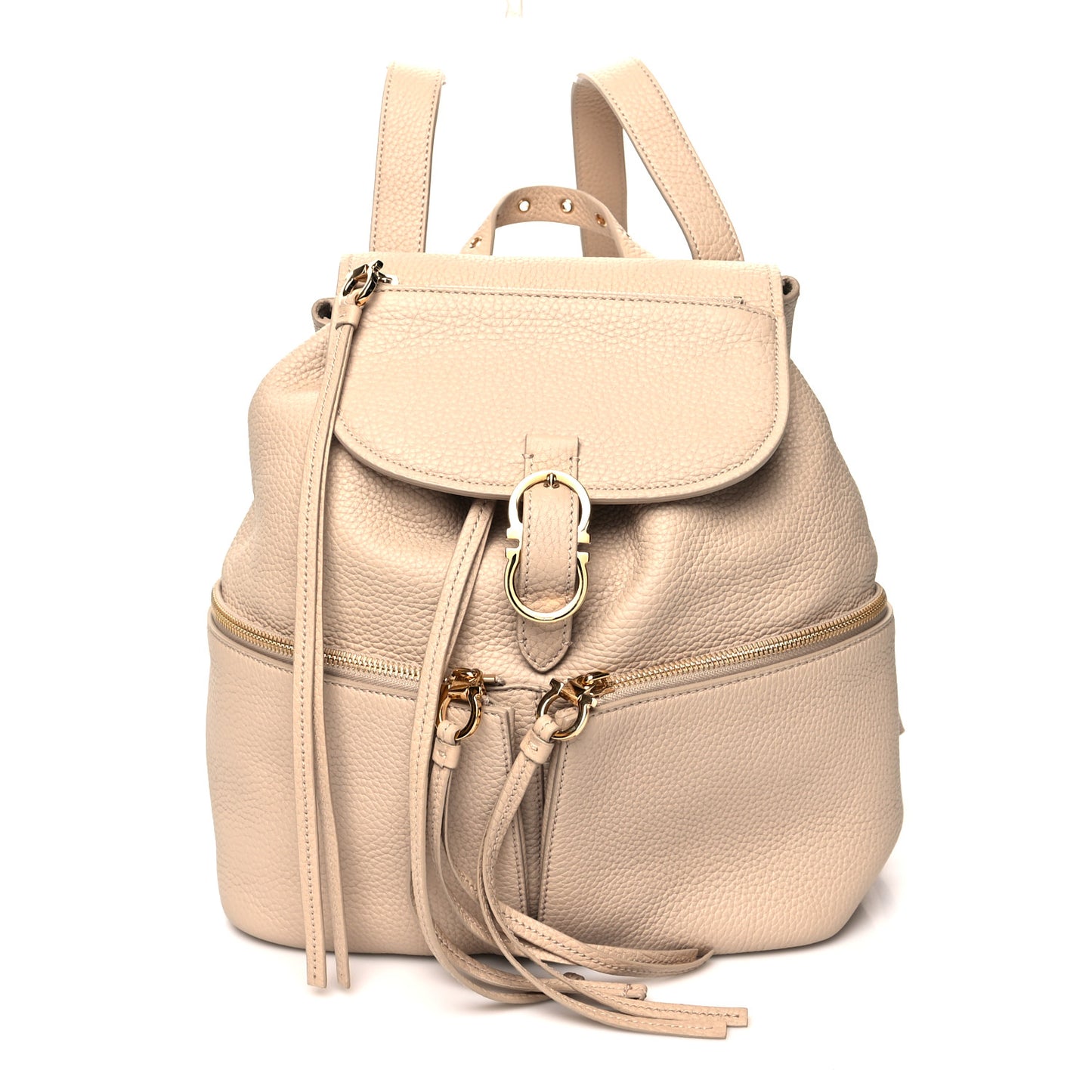 Grained Calfskin Backpack Macadamia