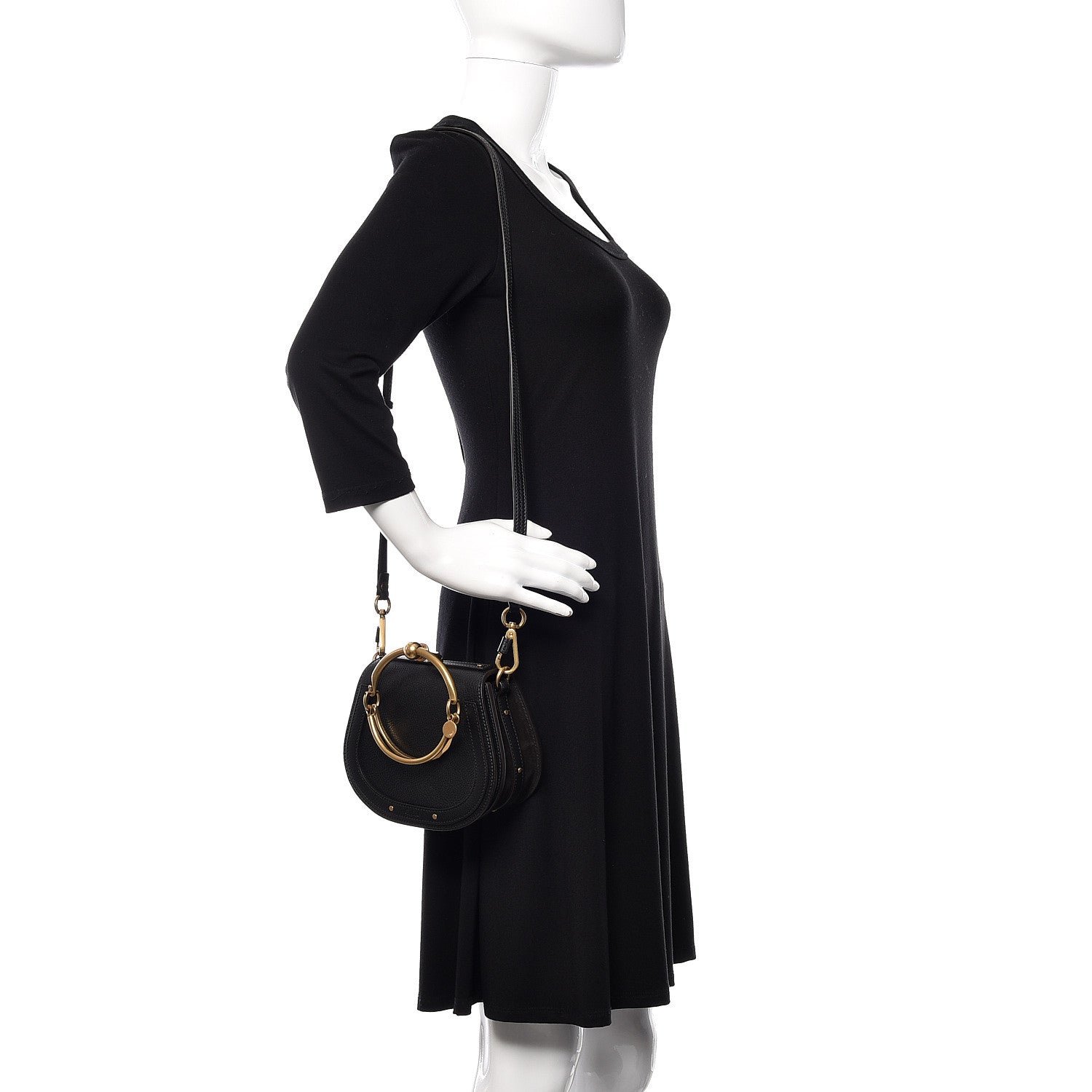 Chloe Calfskin Small Nile Bracelet Bag Black 2 of 9