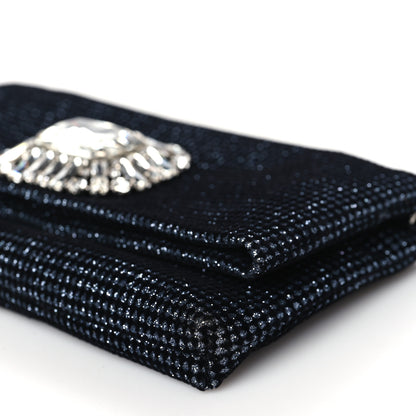 Jimmy Choo Velvet Glitter Galactica Titania Clutch Black Silver 9 of 9