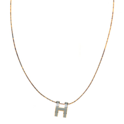 Hermes Lacquered Gold Pop H Pendant Necklace Jade 1 of 7