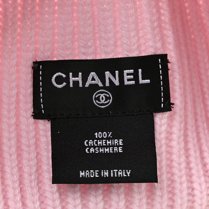 Chanel Cashmere CC Beanie Hat Pink 5 of 5