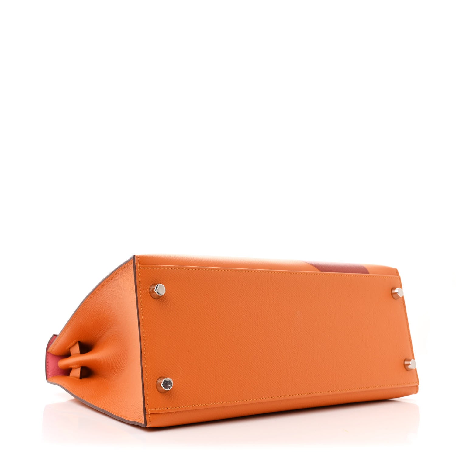Hermes Epsom Chevre Mysore Kellygraphie Lettre R Kelly Sellier 28 Abricot Brique Feu 4 of 15
