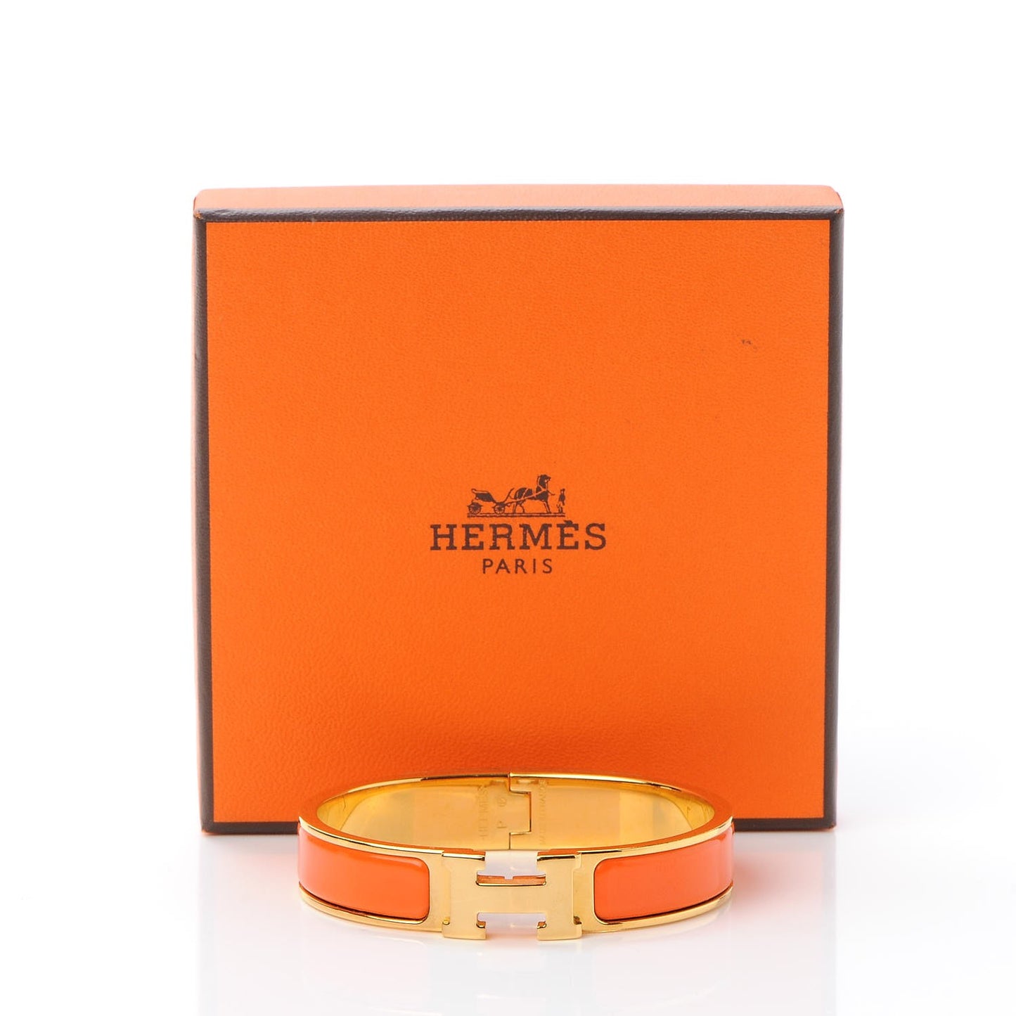 Enamel Narrow Clic Clac H Bracelet PM Orange