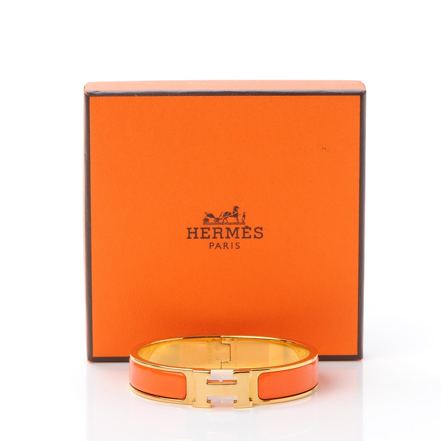 Hermes Enamel Narrow Clic Clac H Bracelet PM Orange 6 of 6