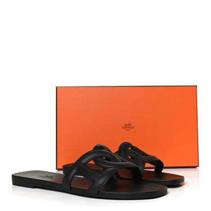 Hermes Rubber Aloha Sandals 37 Black 11 of 11