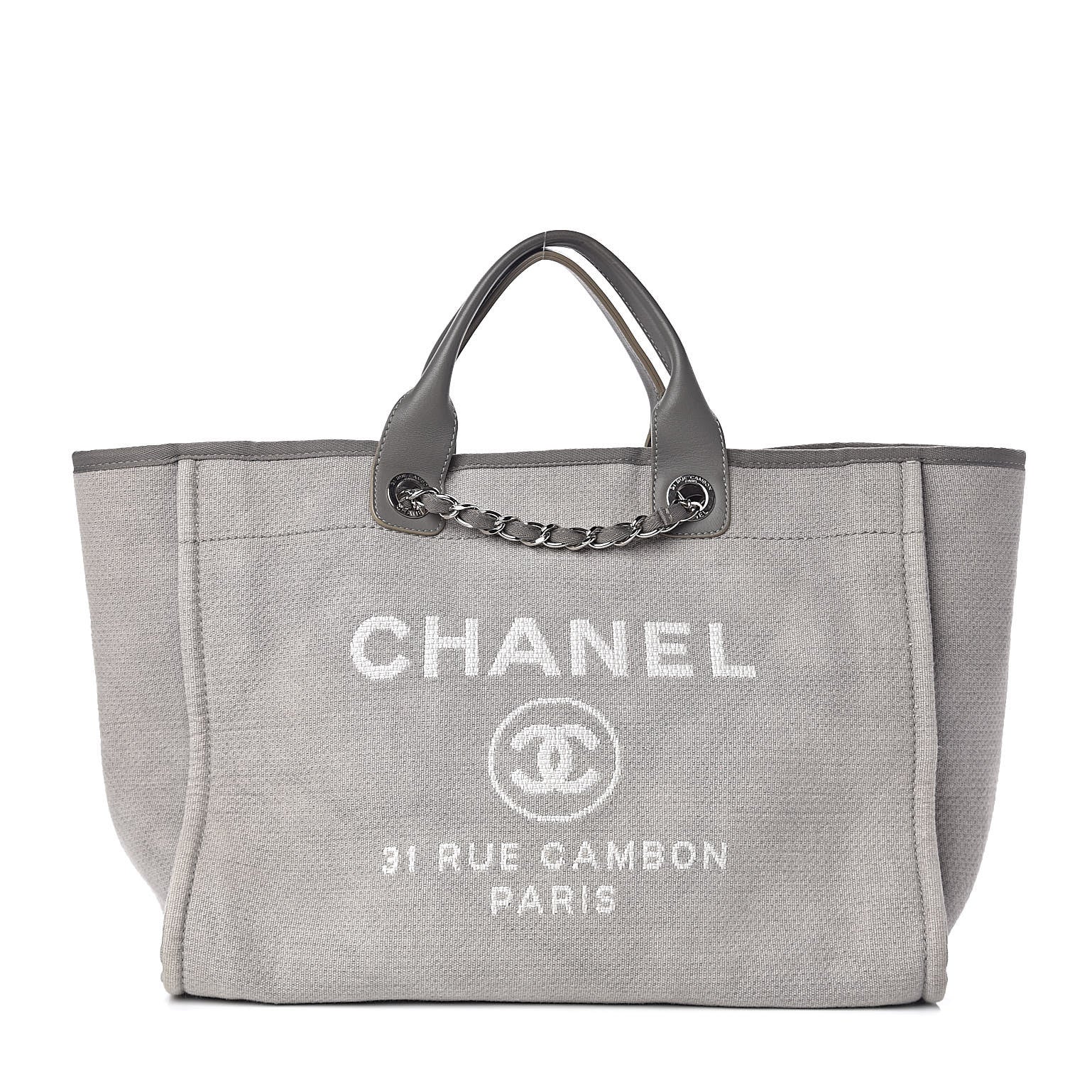 Chanel Canvas Large Deauville Tote Grey 1 of 16
