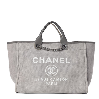 Chanel Canvas Large Deauville Tote Grey 1 of 16