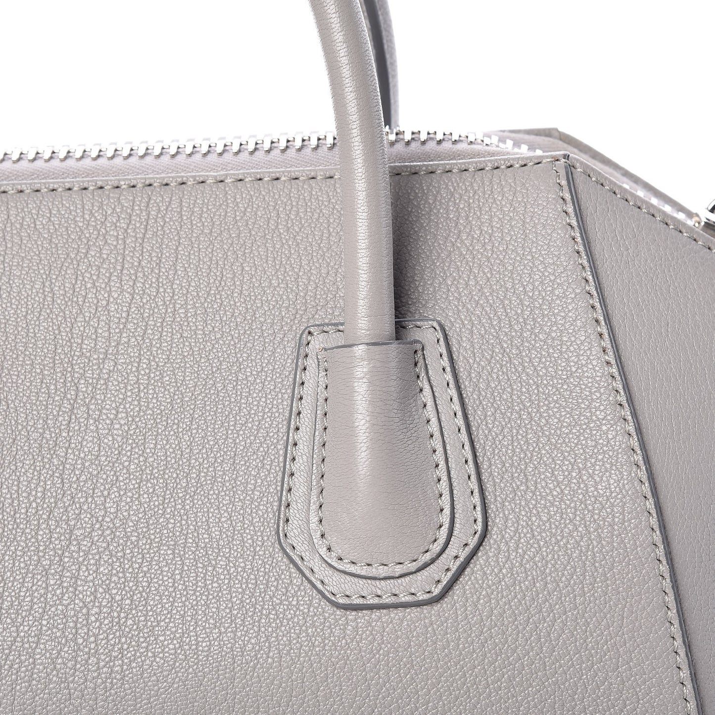 Sugar Goatskin Small Antigona Pearl Grey