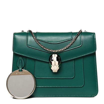 Bulgari Calfskin Small Serpenti Forever Snake Strap Crossbody Bag Emerald Green 1 of 12