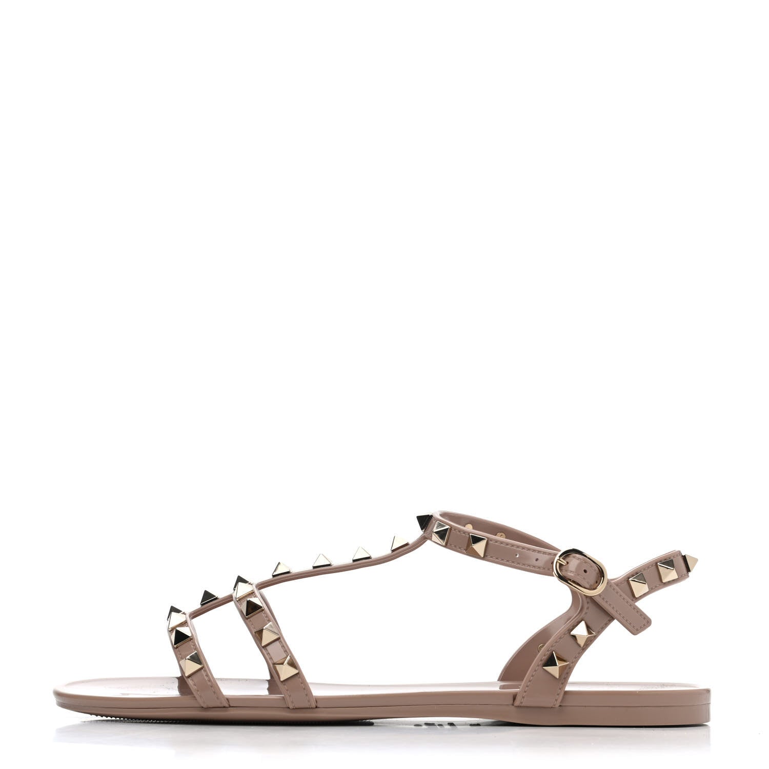 Valentino Garavani PVC Jelly Rockstud Caged Sandals 39 Poudre 1 of 4