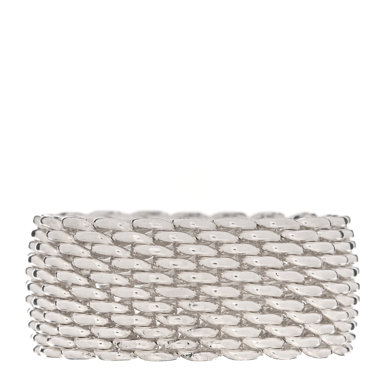 Tiffany Sterling Silver Somerset Mesh Ring 54 6.75 1 of 4