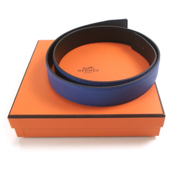 Hermes Clemence Leather Reversible Belt Strap Mykonos 85 2 of 3