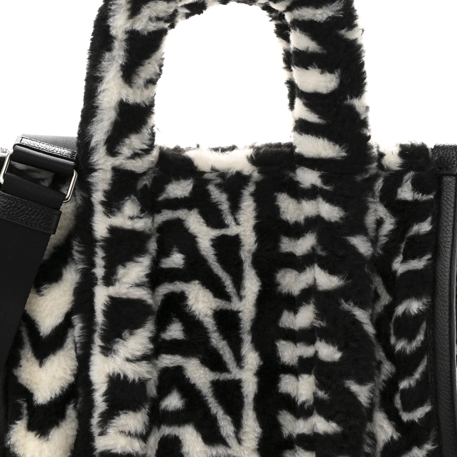 Marc Jacobs Polyester Cotton Oversized Monogram Medium Traveler Tote Bag Black Ivory 8 of 10