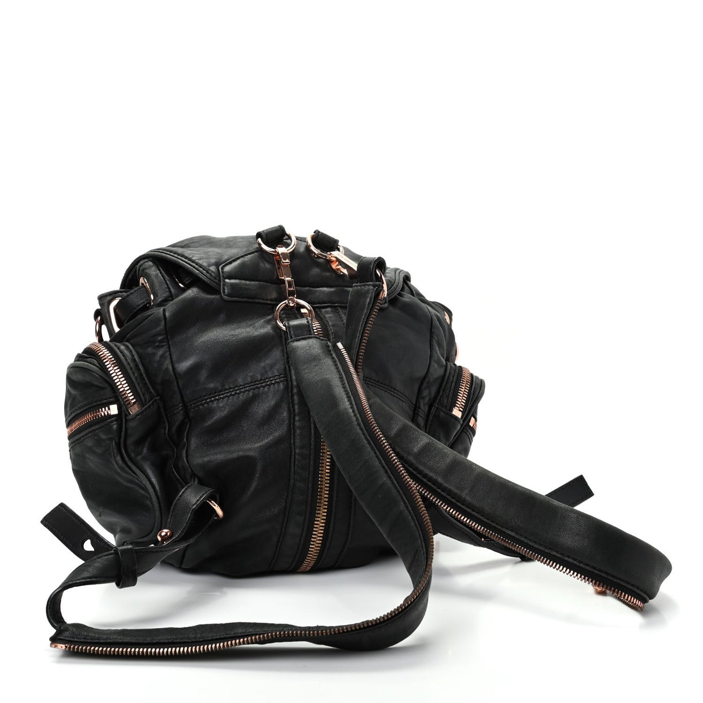Lambskin Mini Marti Backpack Washed Black Rose Gold Hardware