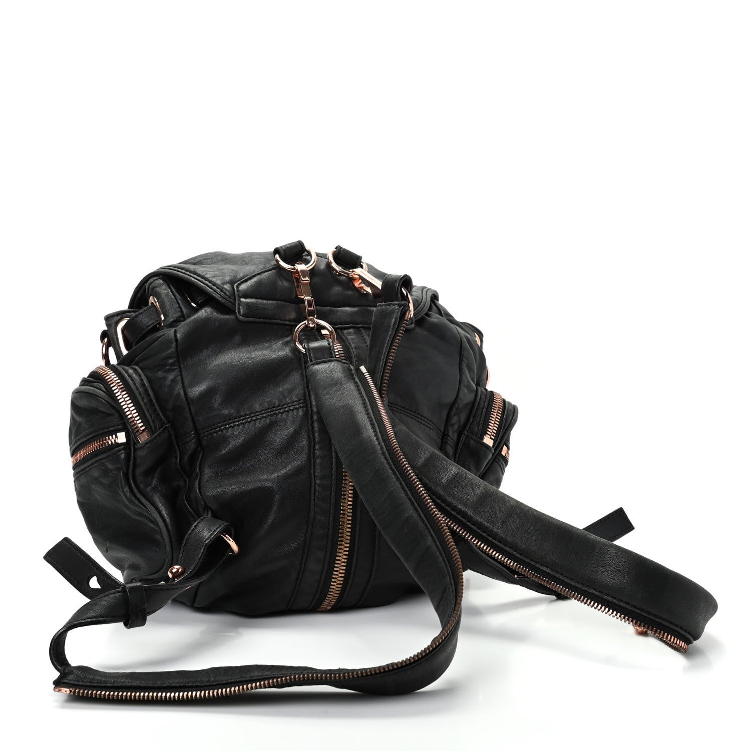 Alexander Wang Lambskin Mini Marti Backpack Washed Black Rose Gold Hardware 3 of 8
