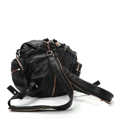 Alexander Wang Lambskin Mini Marti Backpack Washed Black Rose Gold Hardware 3 of 8